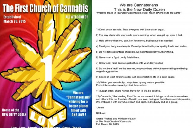 commandements de l'église du cannabis